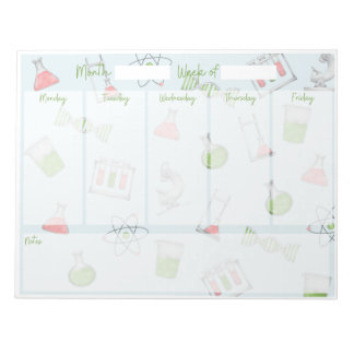 Bloc-note Planificateur de bureau hebdomadaire des sciences