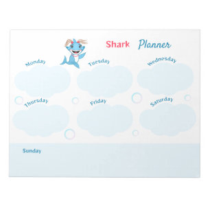 Bloc-note Planificateur de famille requin heureux