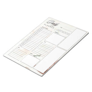 Bloc-note Planificateur de fleurs roses et libellule