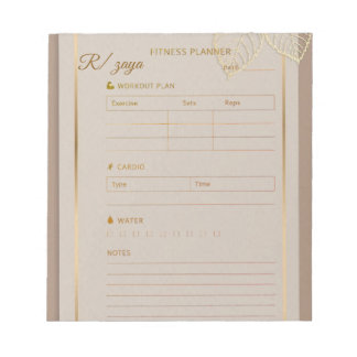 Bloc-note Planificateur de forme physique à l'aquarelle past