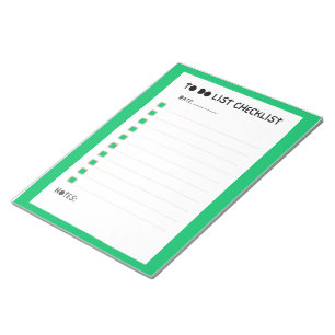 Bloc-note Planificateur de liste de contrôle simple
