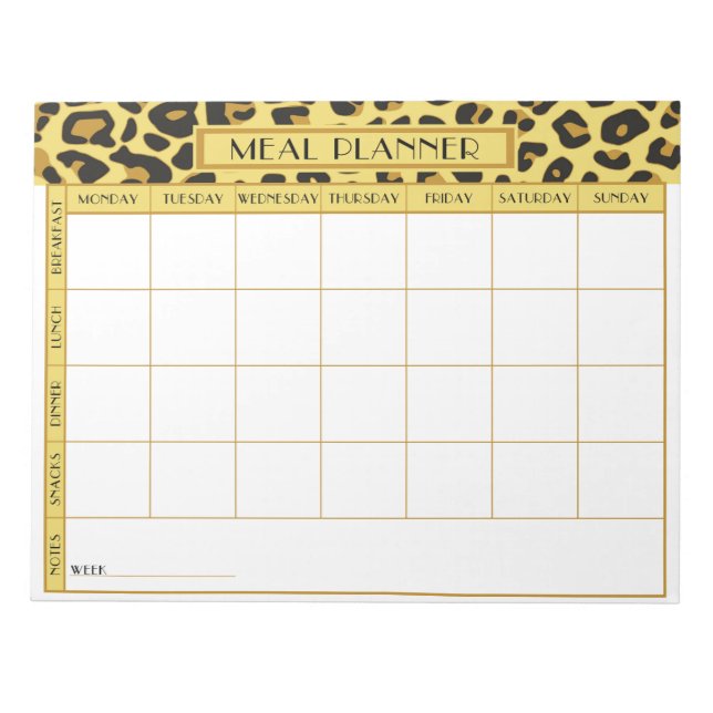 Bloc-note Planificateur de repas (Devant)