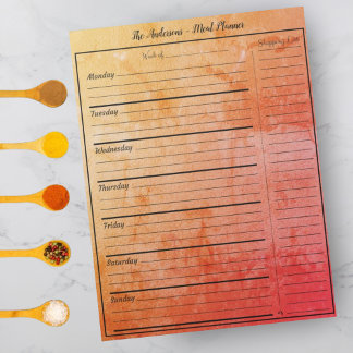Bloc-note Planificateur de repas de cuisine moderne - Retro