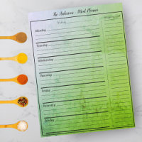 Planificateur de repas de cuisine moderne - Vert t