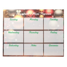 Planificateur de repas de vacances hebdomadaire