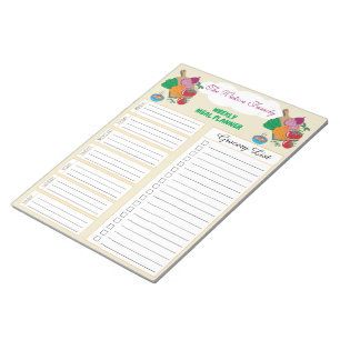 Bloc-note Planificateur de repas hebdomadaire familial Blo