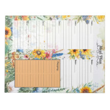 Planificateur de repas sur 7 jours Fantaisie Flora