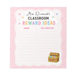 Bloc-note Planificateur d'idées de récompenses en classe
