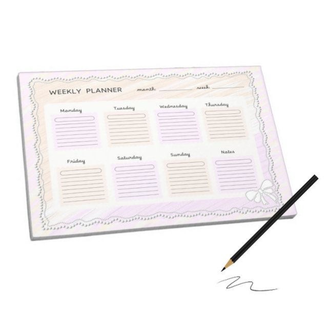 Bloc-note Planificateur hebdomadaire aux couleurs pastel (Créateur téléchargé)