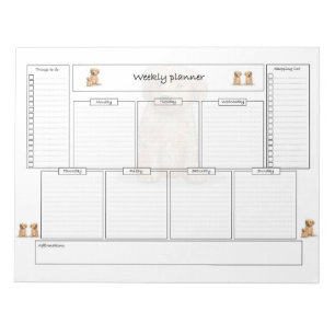 Bloc-note Planificateur hebdomadaire avec objectifs et liste