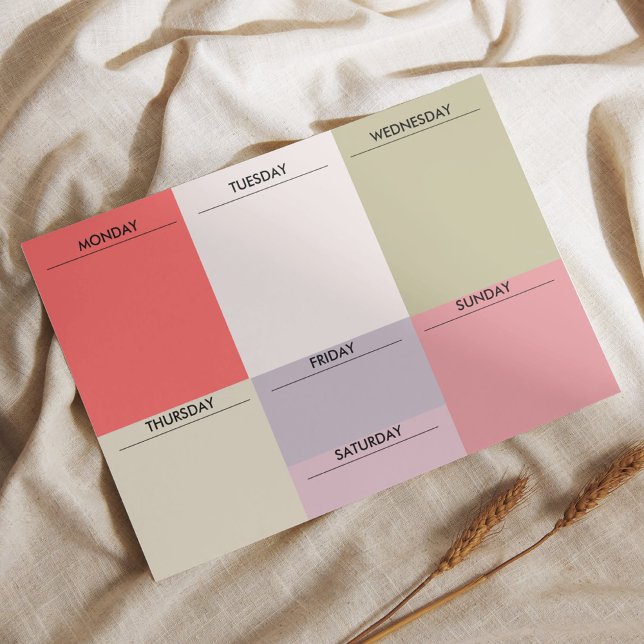 Bloc-note Planificateur hebdomadaire de blocs de couleurs (Créateur téléchargé)
