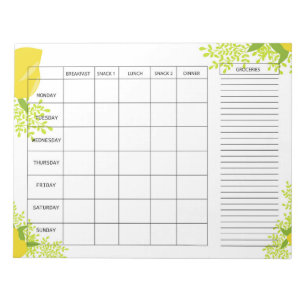 Bloc-note Planificateur Hebdomadaire de Repas au Design Citr