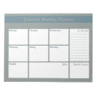 Planificateur hebdomadaire géométrique bleu et gri