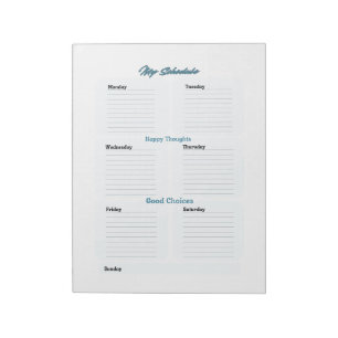 Bloc-note Planificateur Hebdomadaire Minimaliste Bleu Clair