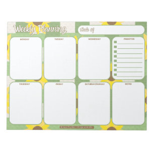 Bloc-note Planificateur hebdomadaire   Motif Plaid