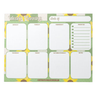 Bloc-note Planificateur hebdomadaire | Motif Plaid