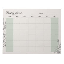 Planificateur mensuel Beige minimal, texte personn