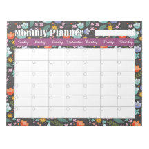 Planificateur mensuel Fleurs colorées de printemps
