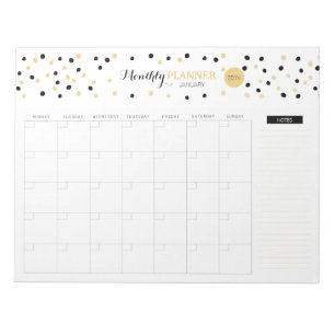 Bloc-note Planificateur mensuel Golden Dots
