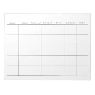 Bloc-note Planificateur mensuel minimaliste simple