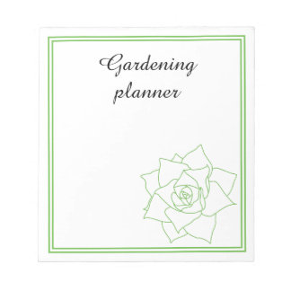 Bloc-note Planificateur minimaliste de jardinage vert réussi