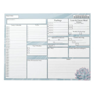 Bloc-note Planificateur quotidien - 5 et 1 Tracker alimentai