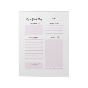 Bloc-note Planificateur quotidien Gratitude Prière Rose