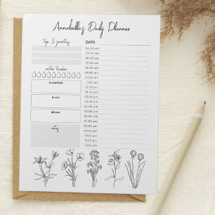 Bloc-note Planificateur quotidien Liste de tâches horaire Fl