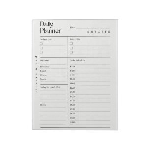 Bloc-note Planificateur quotidien minimaliste