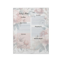 Planificateur quotidien motif floral Pivoine Pouss