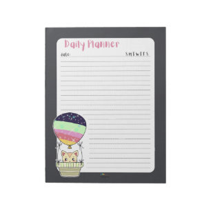Bloc-note Planificateur quotidien Rainbow Kitty Linked