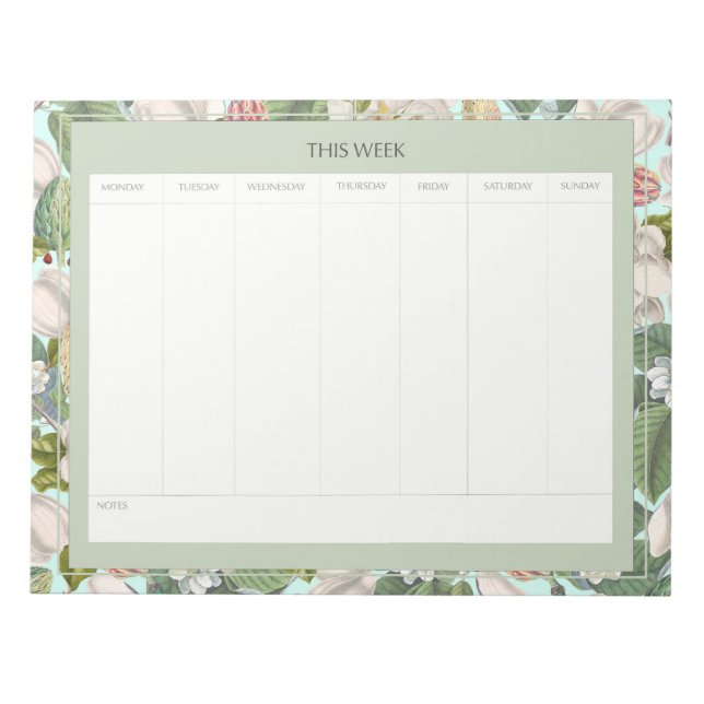 Bloc-note Planner semanal Magnolias (Devant)