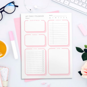 Bloc-note Planneur quotidien indaté et minimaliste de couleu