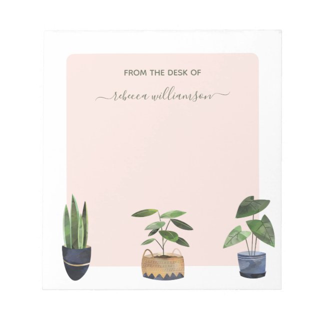 Bloc-note Plantes en pot Boho du bureau de la papeterie pers (Devant)