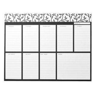Bloc-note Plaque de comptoir hebdomadaire Floral