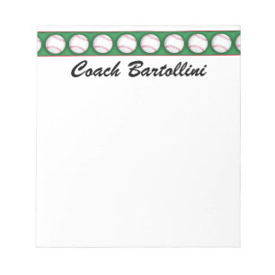 Bloc-note Plaque de notes de baseball scolaire - SRF