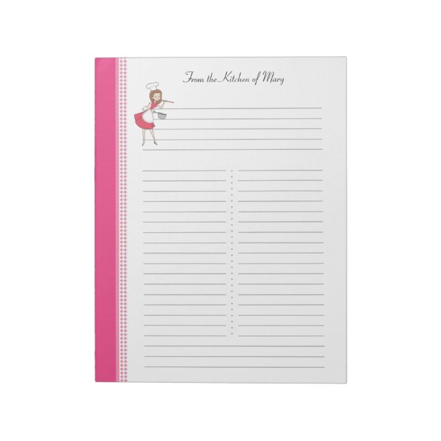 Bloc-note Plaque de recette personnalisée décorée (Tourné)