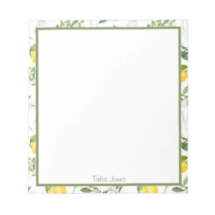 Bloc-note Plaques de cuisson au citron et aux fleurs personn