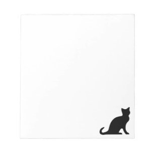 Bloc-note Plaquettes de notes de chat noir   Silhouette du c