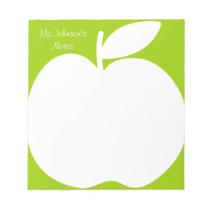 Bloc-note Plaquettes d'écriture vert pomme pour enseignant s