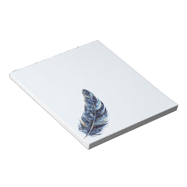 Bloc-note Plume d'Or Bleu (Incliné)