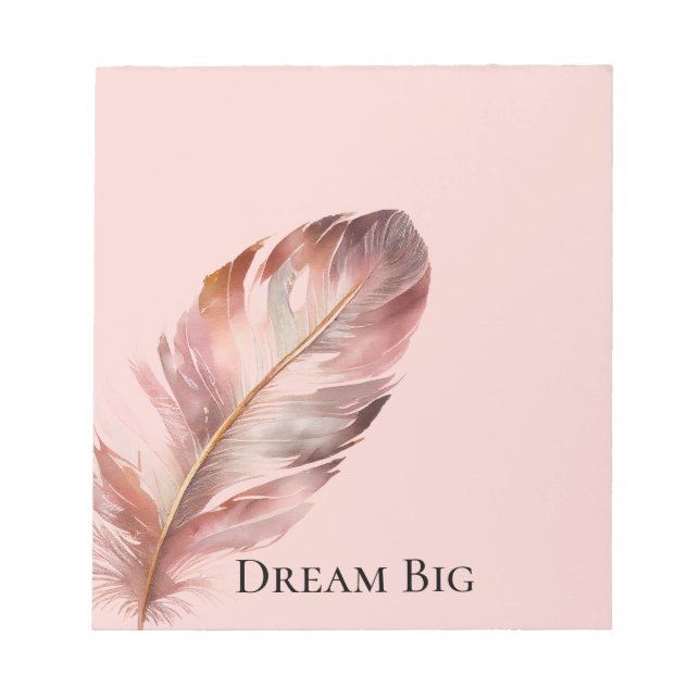 Bloc-note Plumes rose pâle (Devant)