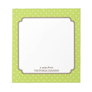 Bloc-note Pneuka vert pois personnalisé girly mignon bloc-no