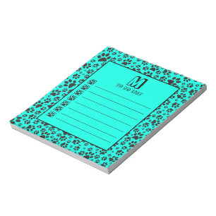 Bloc-note Poches de chien noir et blanc Pointe Polka sur cya