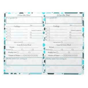 Bloc-note Point Polka turquoise 5-1 Journal alimentaire