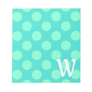 Bloc-note Points d'aquamarine monogrammes