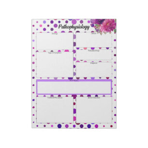 Bloc-note Pois floraux violets _ Température de la pathophys