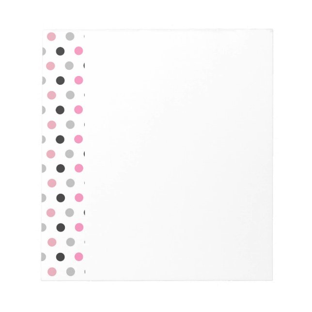 Bloc-note Pois roses et blancs (Devant)