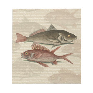 Bloc-note Poisson Perche rouge Art pêcheur