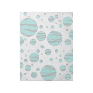 Bloc-note Polka Dot Tiger noir et Turquoise
